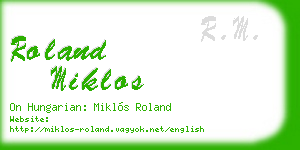 roland miklos business card
